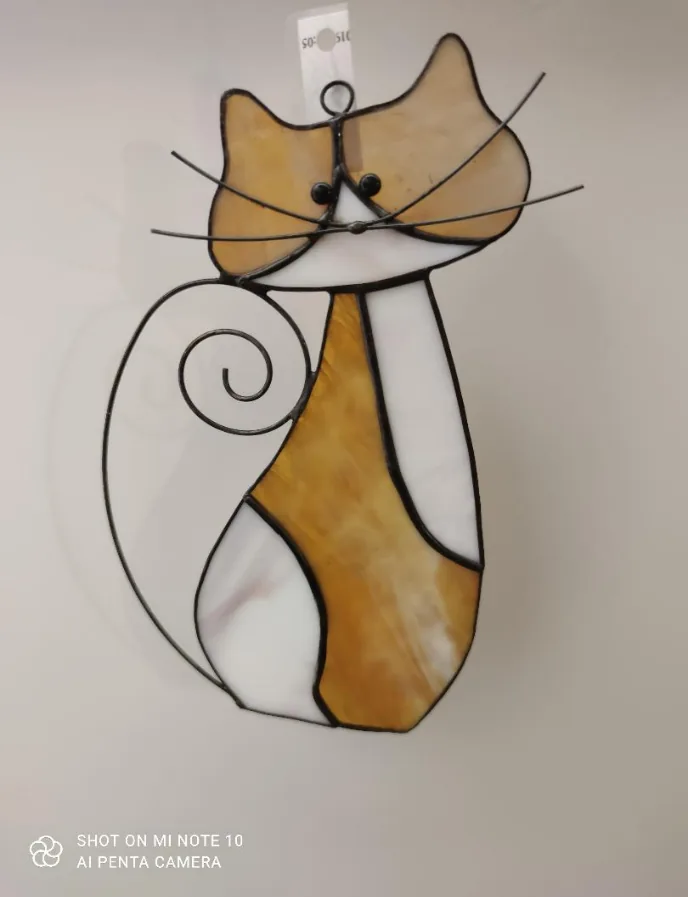Tiffany-Glasbild einer stilisierten Katze