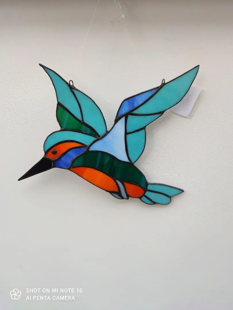 Farbenfroher Kolibri aus Tiffanyglas